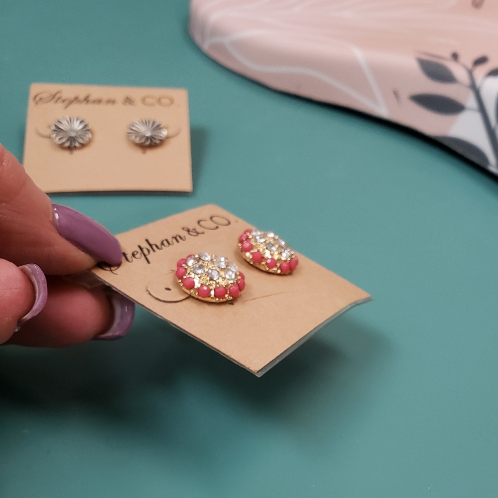 Stephan & Co, NWT, earring bundle, 2 prs pierced post fashion earrings - Picture 7 of 11